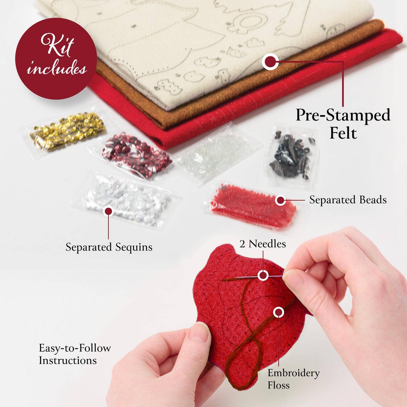 Merry Mushrooms Felt Ornament Kit Set of 4