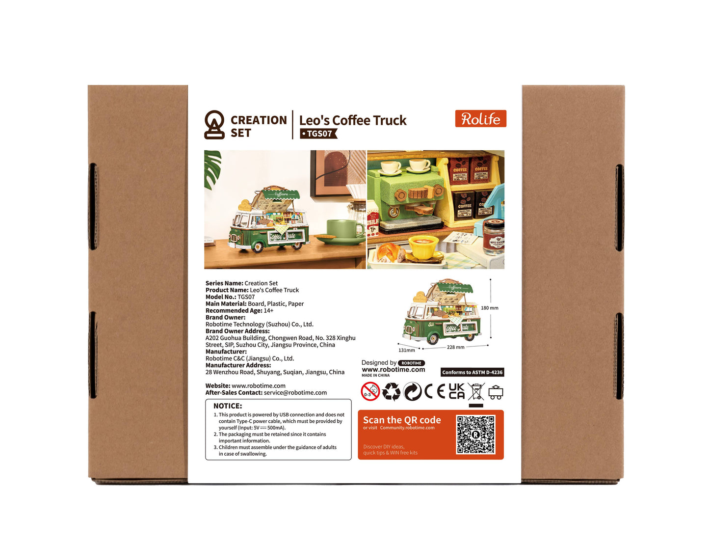 TGS07 Leo's Coffee Truck Rolife 3D Wooden Puzzle