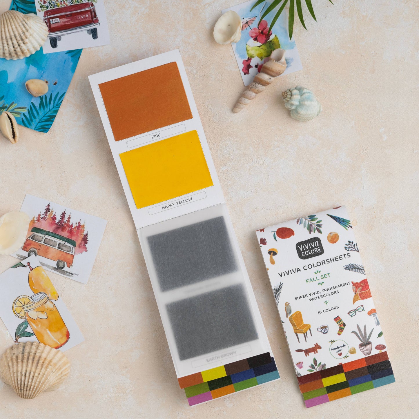 Autumn/Fall Colorsheets - 16 Watercolors | Vegan | Handmade