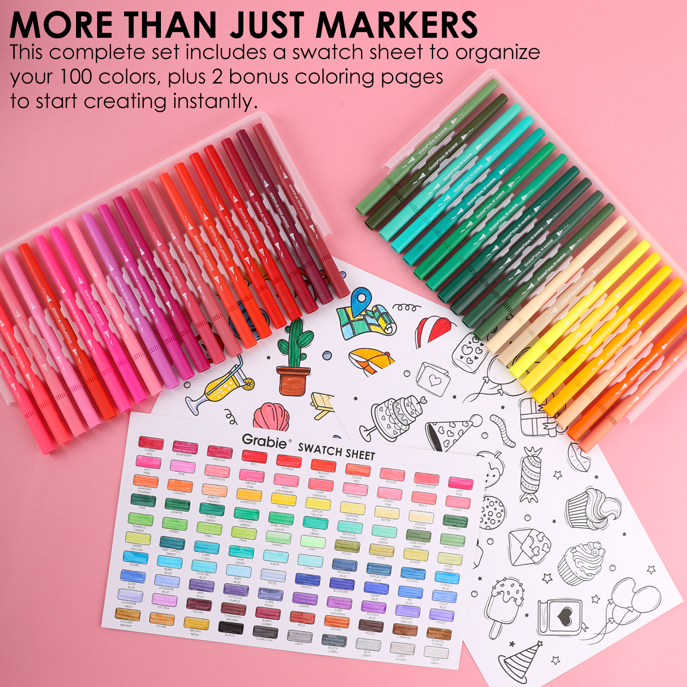 Dual Tip Water-Based Sketch Marker Set of 100