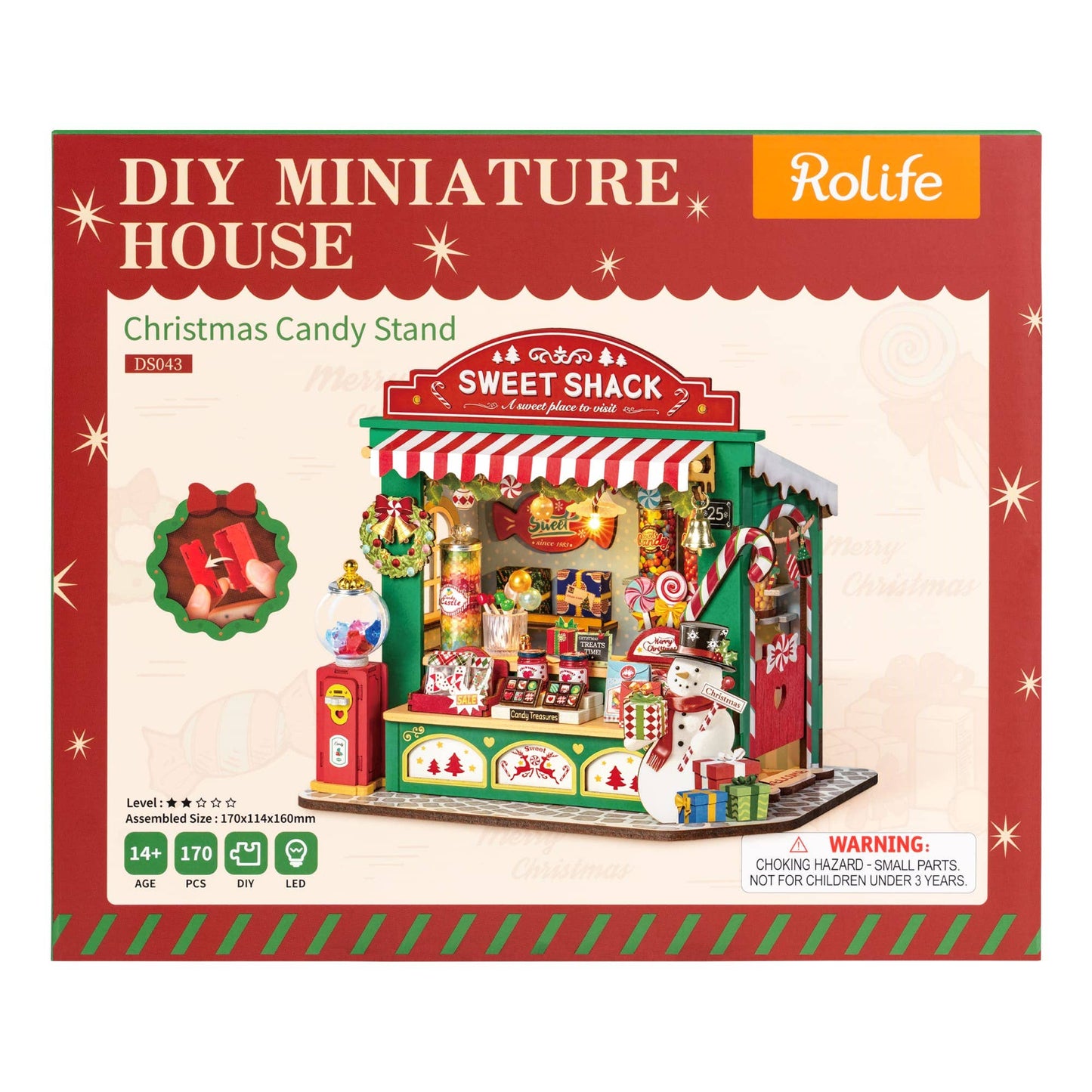 DS043 Rolife Christmas Candy Stand Xmas DIY House