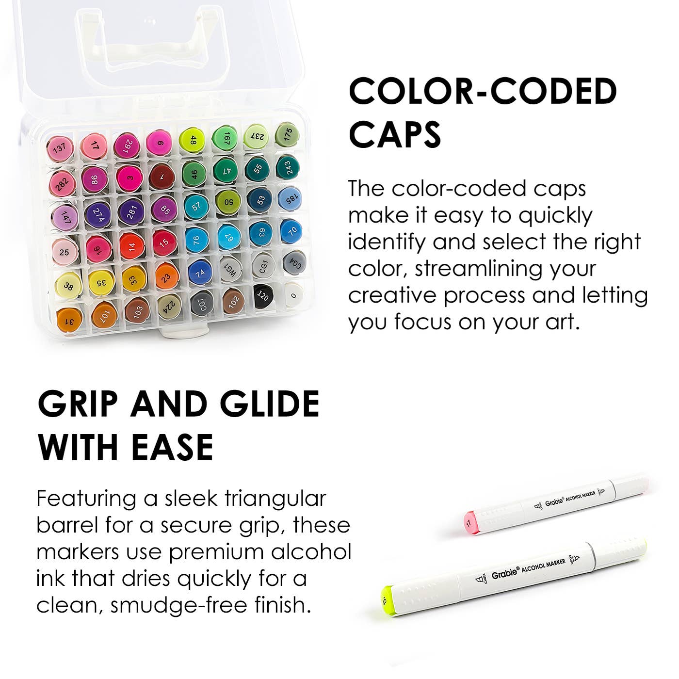 Dual-Tip Alcohol-Based Marker Set Of 48 With Coloring Book