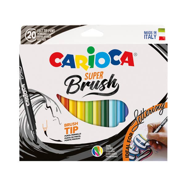 Carioca Super-Brush Fine Tip Washable Markers 20pc