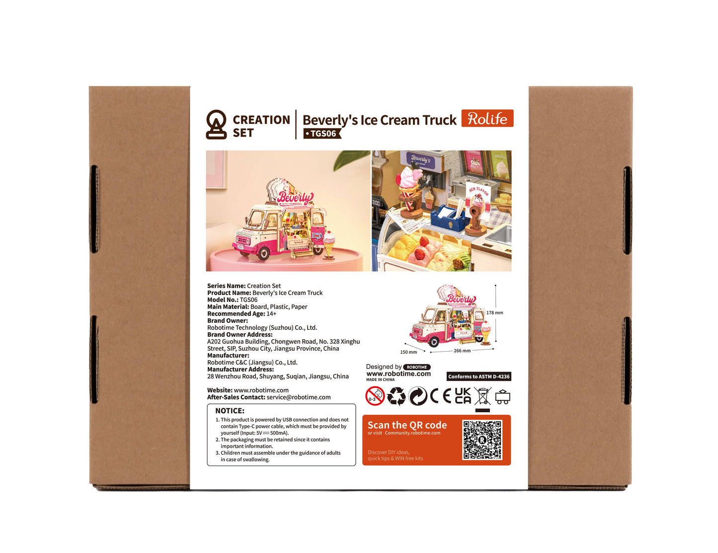 TGS06 Beverly's Ice Cream Truck Rolife 3D Wooden Puzzle