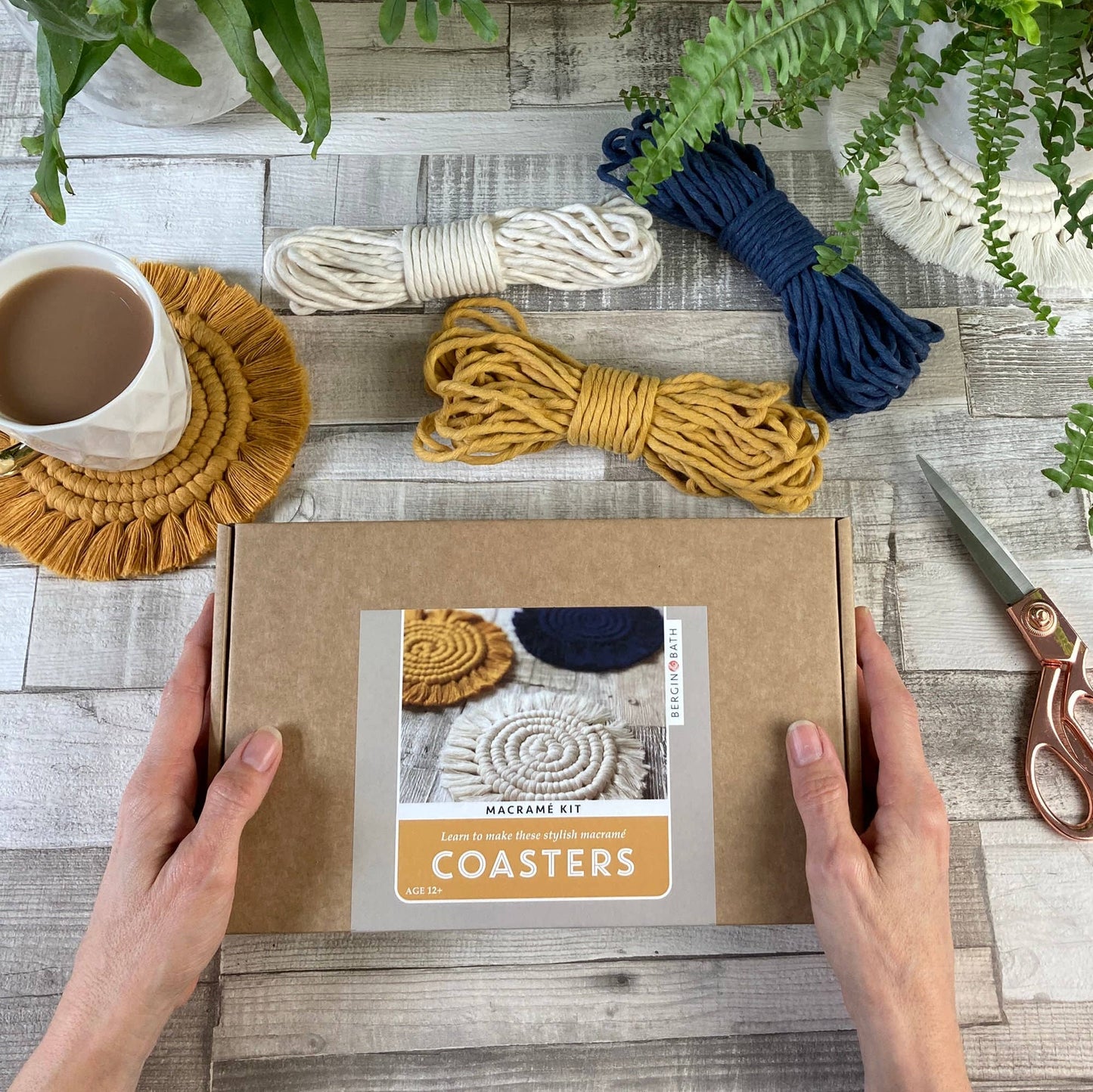 Macrame Kit Coasters - Yellow