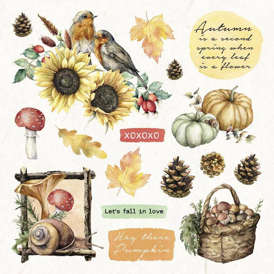 Die-Cut Block Fall Elements Beauty Of Fall