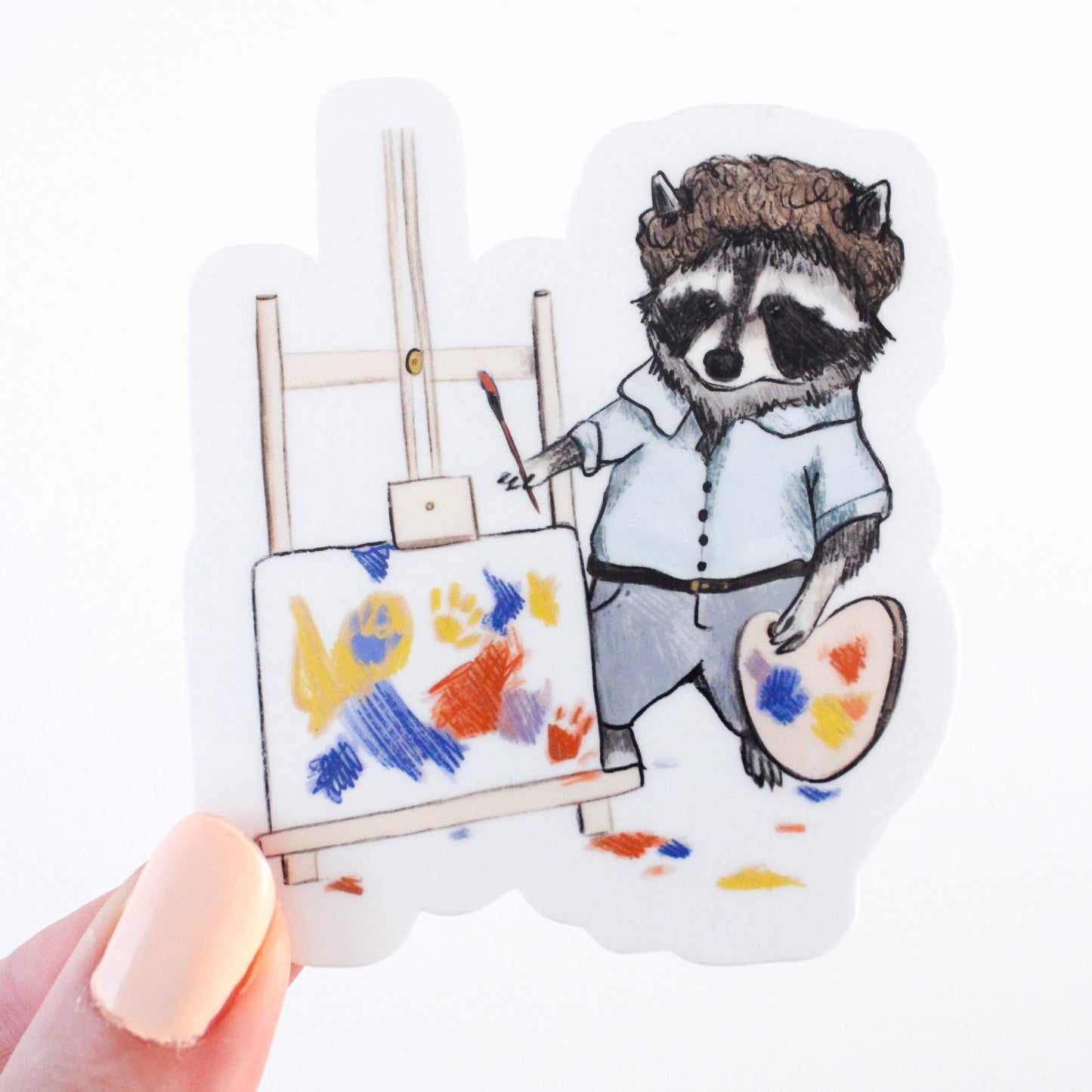 Happy Little Trash Artist  Raccoon Sticker