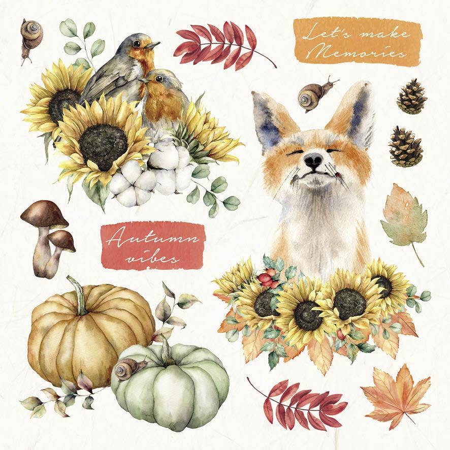 Die-Cut Block Fall Elements Beauty Of Fall