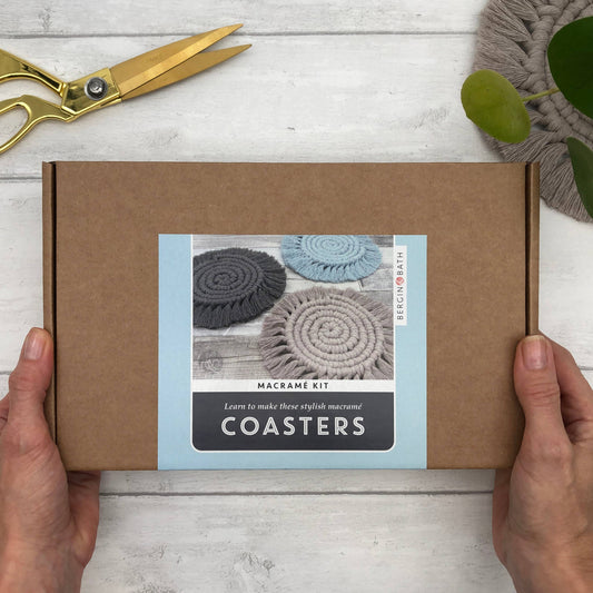 Macrame Kit Coasters - Blue