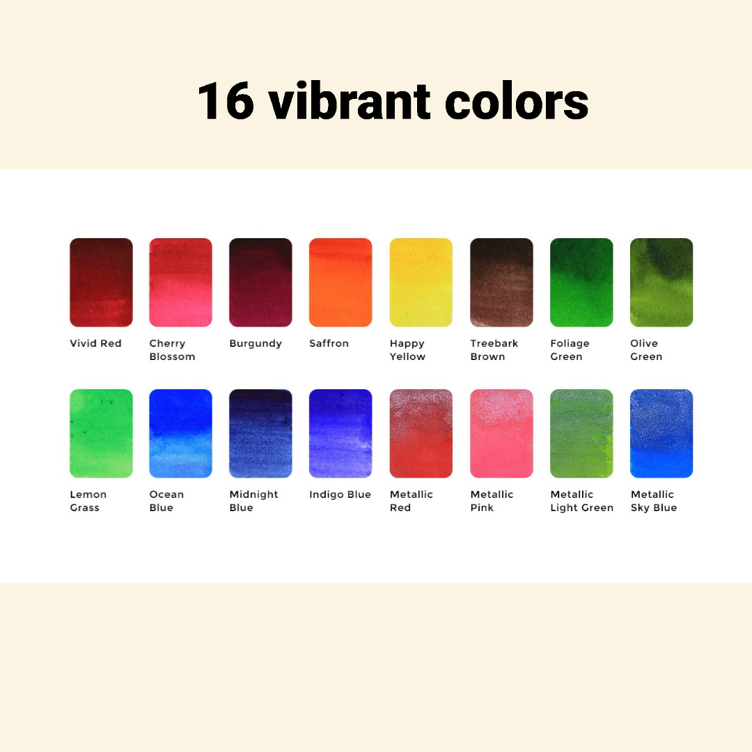 Spring Colorsheets - 16 Watercolors | Vegan | Non-toxic