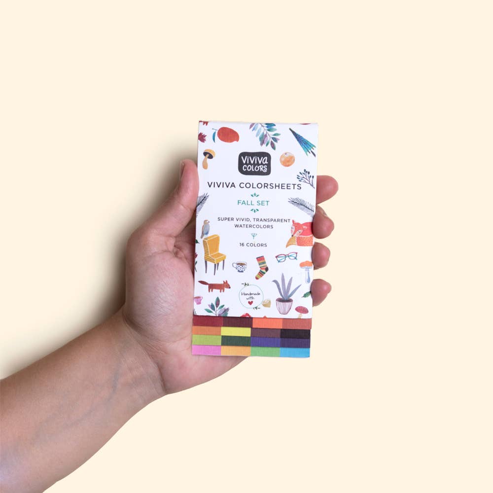 Autumn/Fall Colorsheets - 16 Watercolors | Vegan | Handmade
