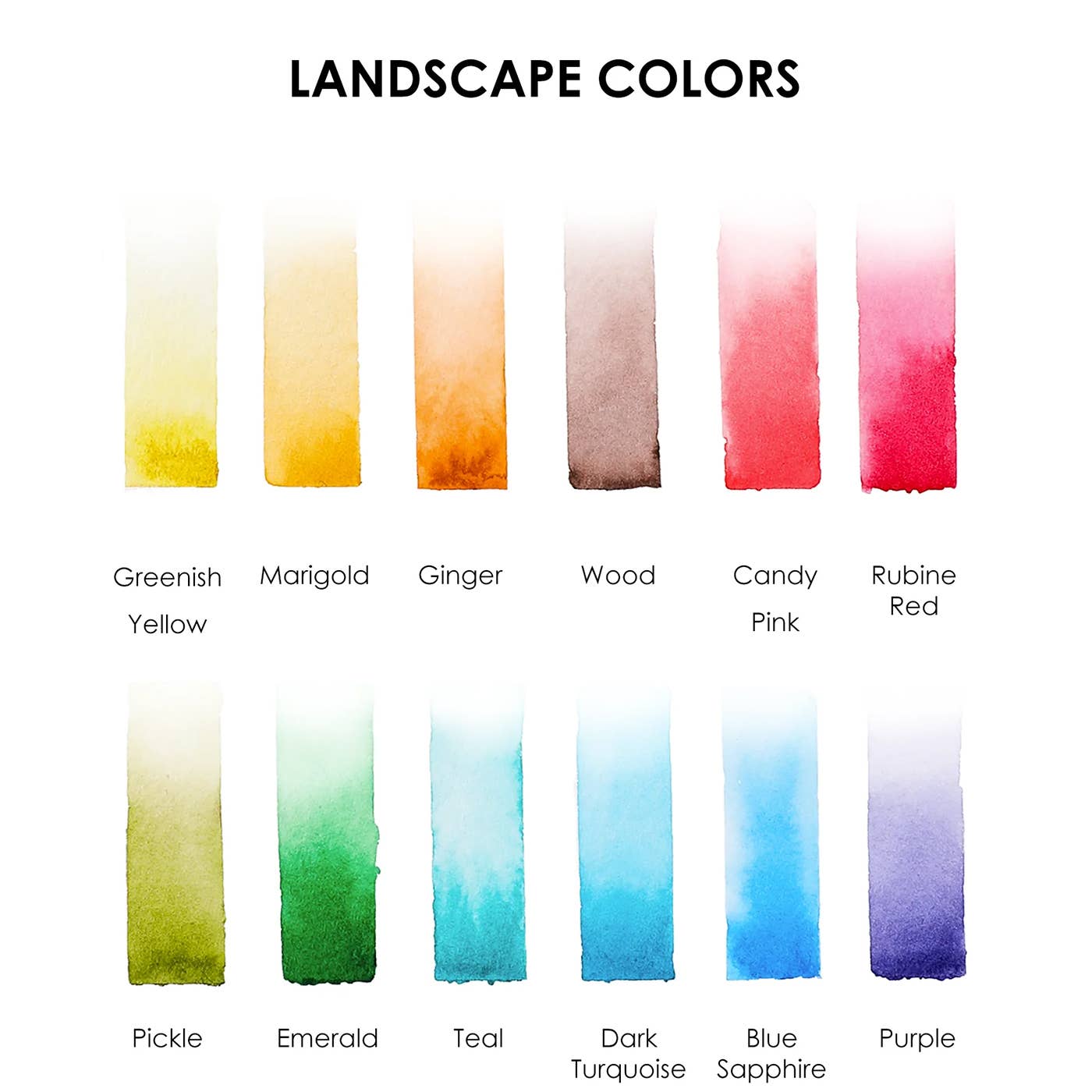 Watercolor Pocket Set of 12 - Landscape Colors