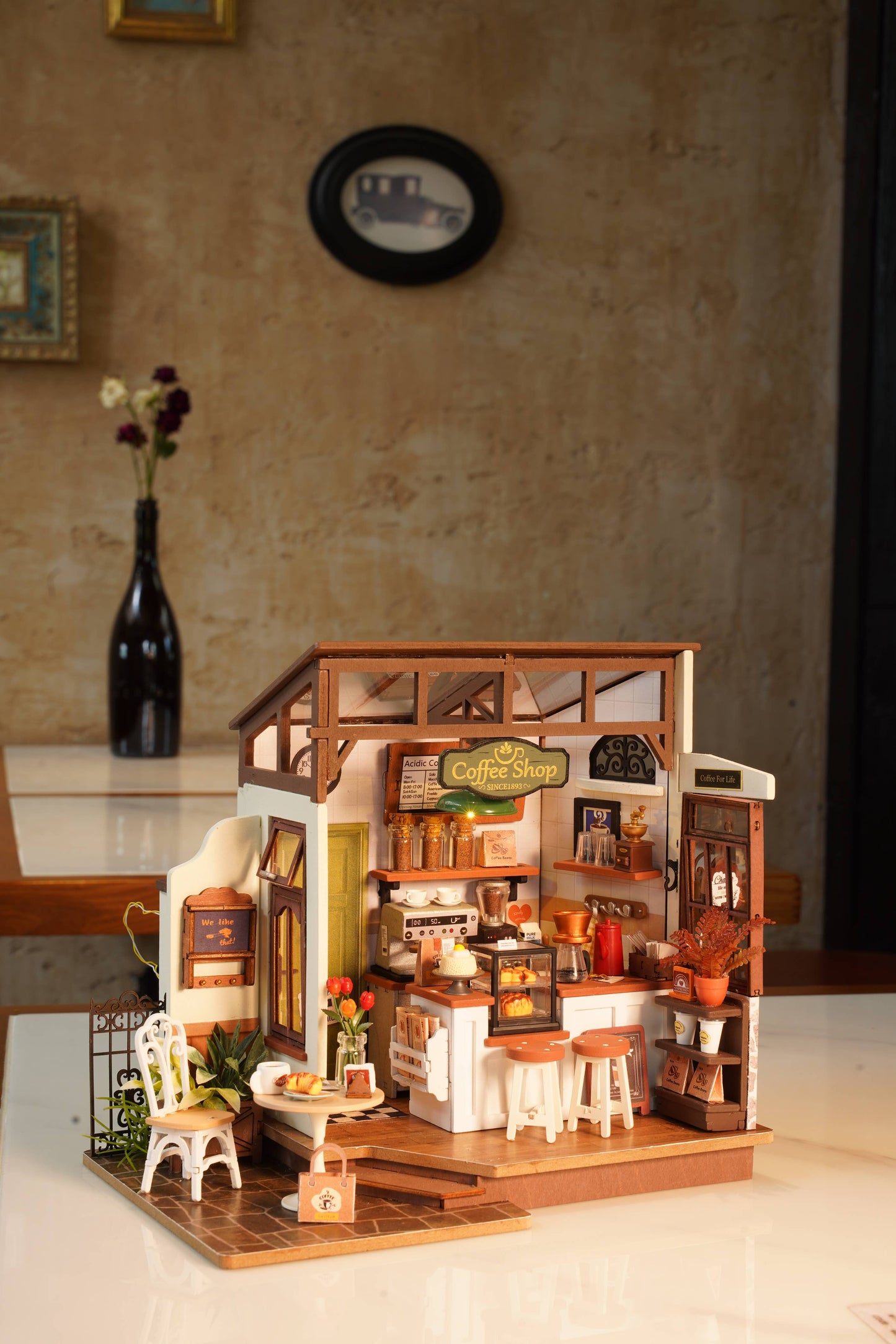 DG162 Slow Life Café Rolife DIY Miniature House Craft Dollhouse
