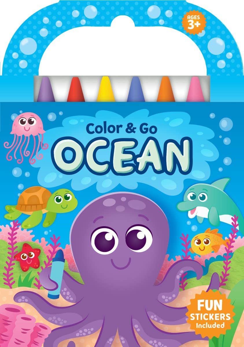 Color & Go Ocean: Coloring Book with Crayons and Stickers