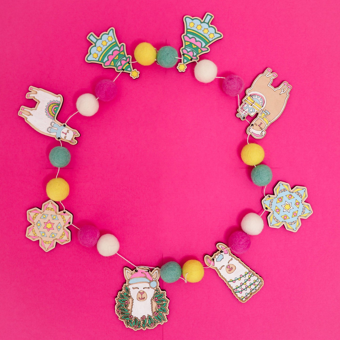 DIY Holiday Craft Kit -  FA-LA-LLAMA Garland