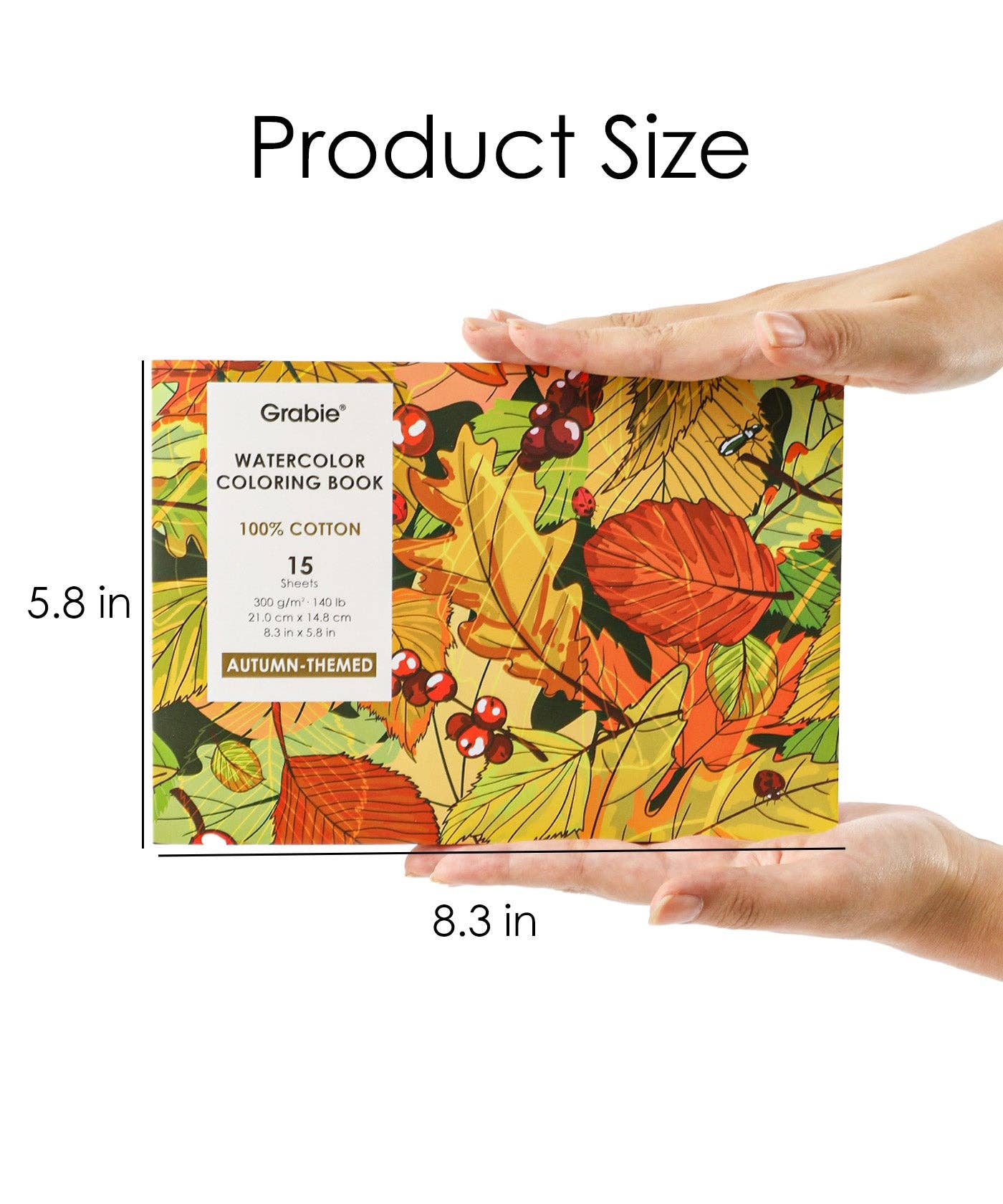 15 Sheets 140LB Autumn-Themed Watercolor Coloring Book