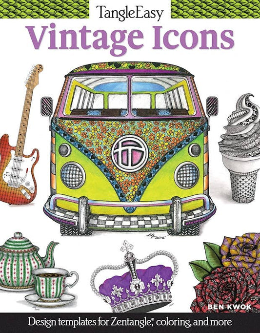 TangleEasy Vintage Icons - Adult Coloring Designs