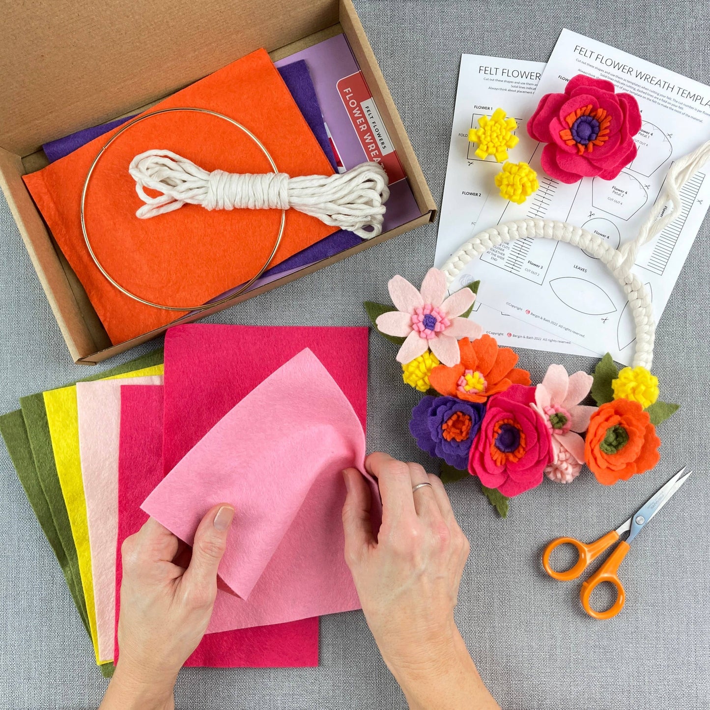 Felt Flower and Macrame Kit