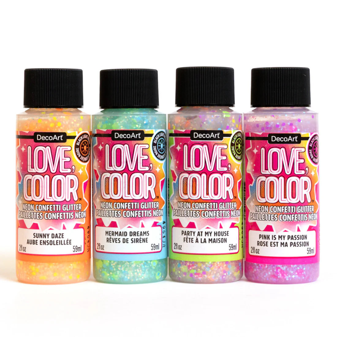 DecoArt Love Color Neon Confetti Glitter