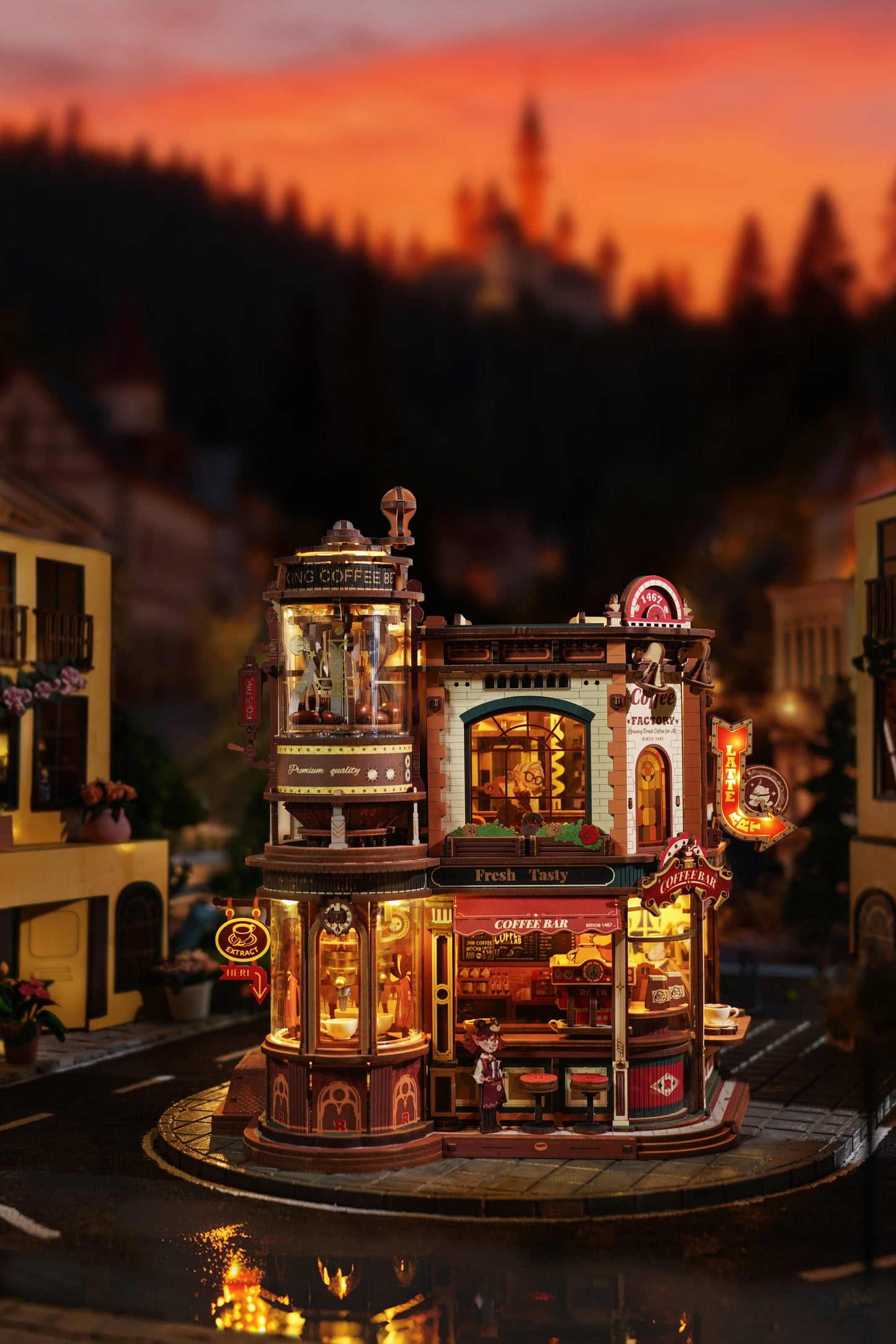 EAB02 ROKR Dream Coffee Factory Wooden Music Box