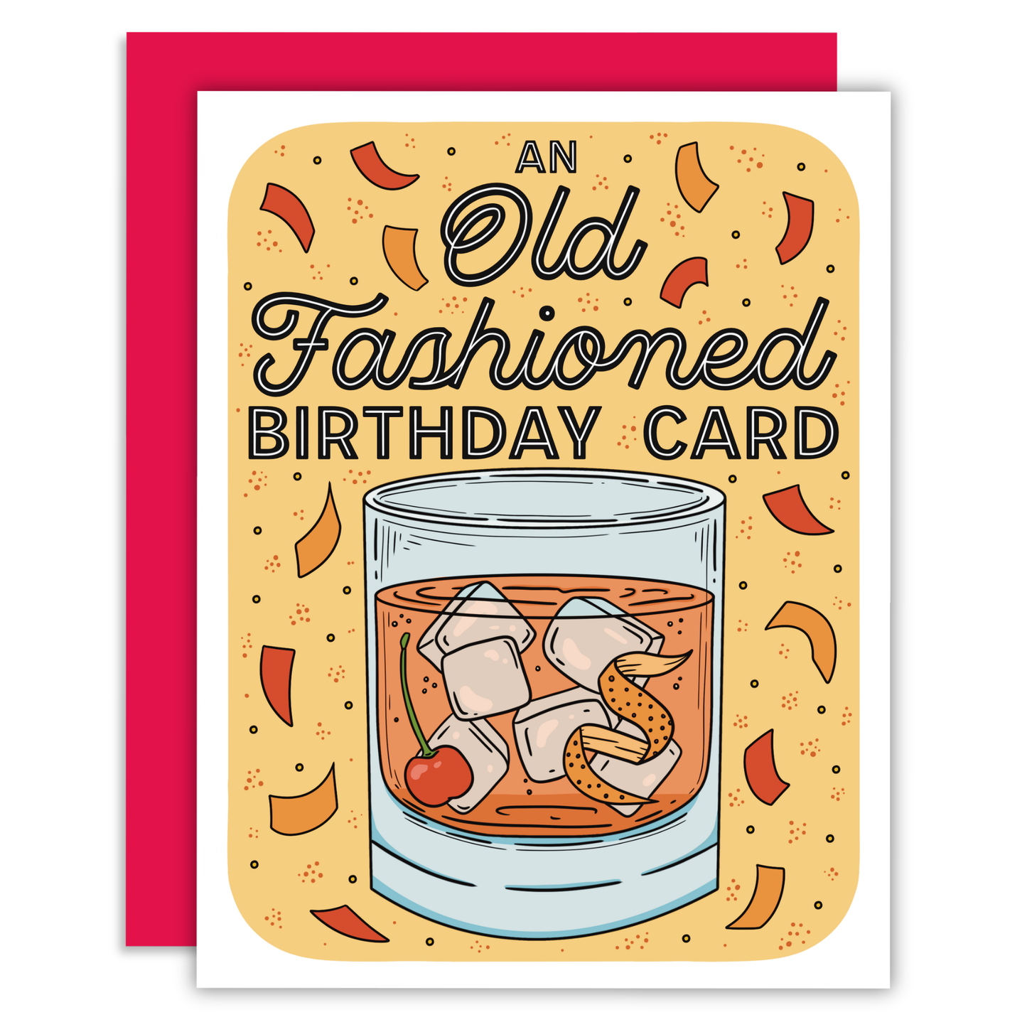 An Old Fashioned Birthday Card Cocktail Greeting Card