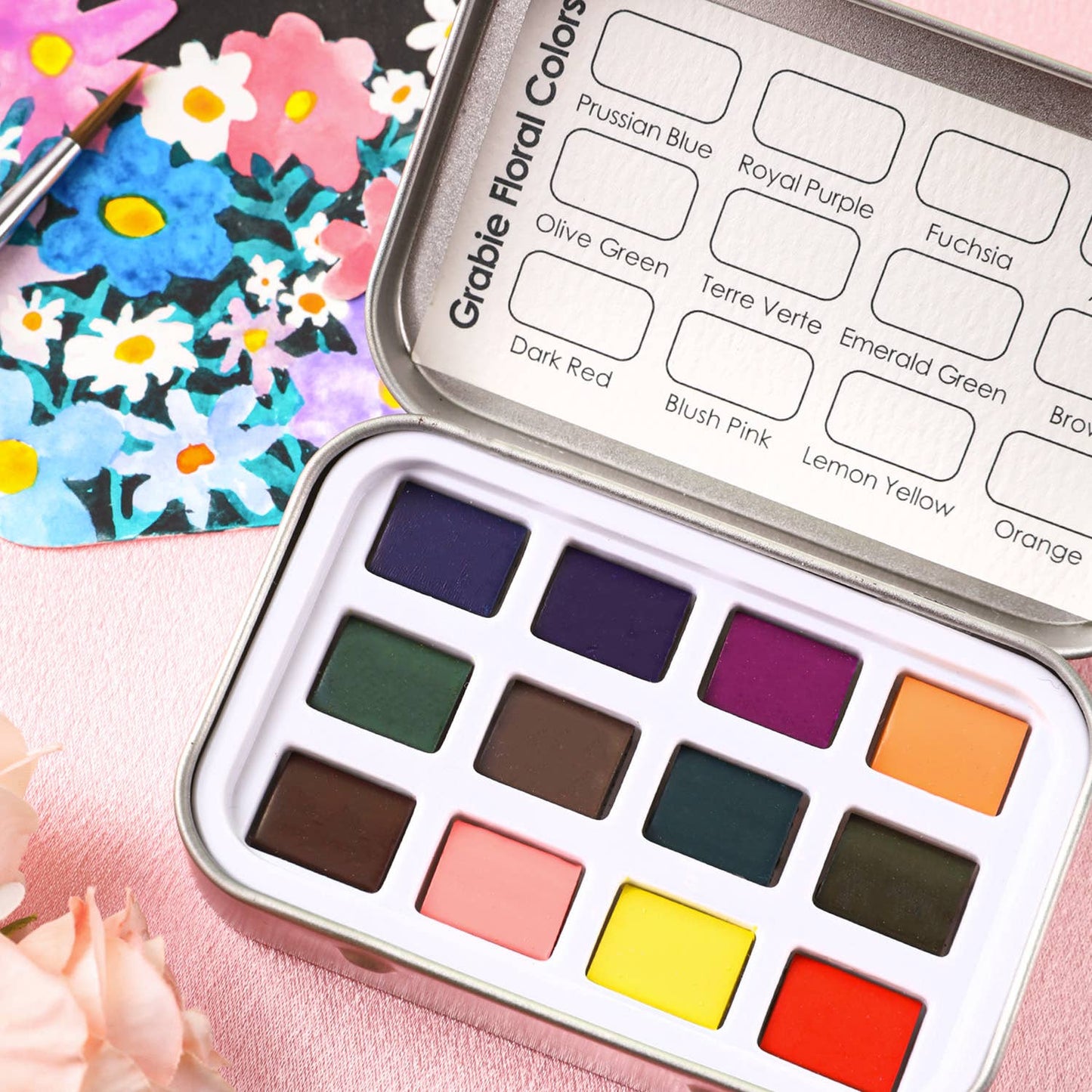 Watercolor Pocket Set of 12 - Floral Colors