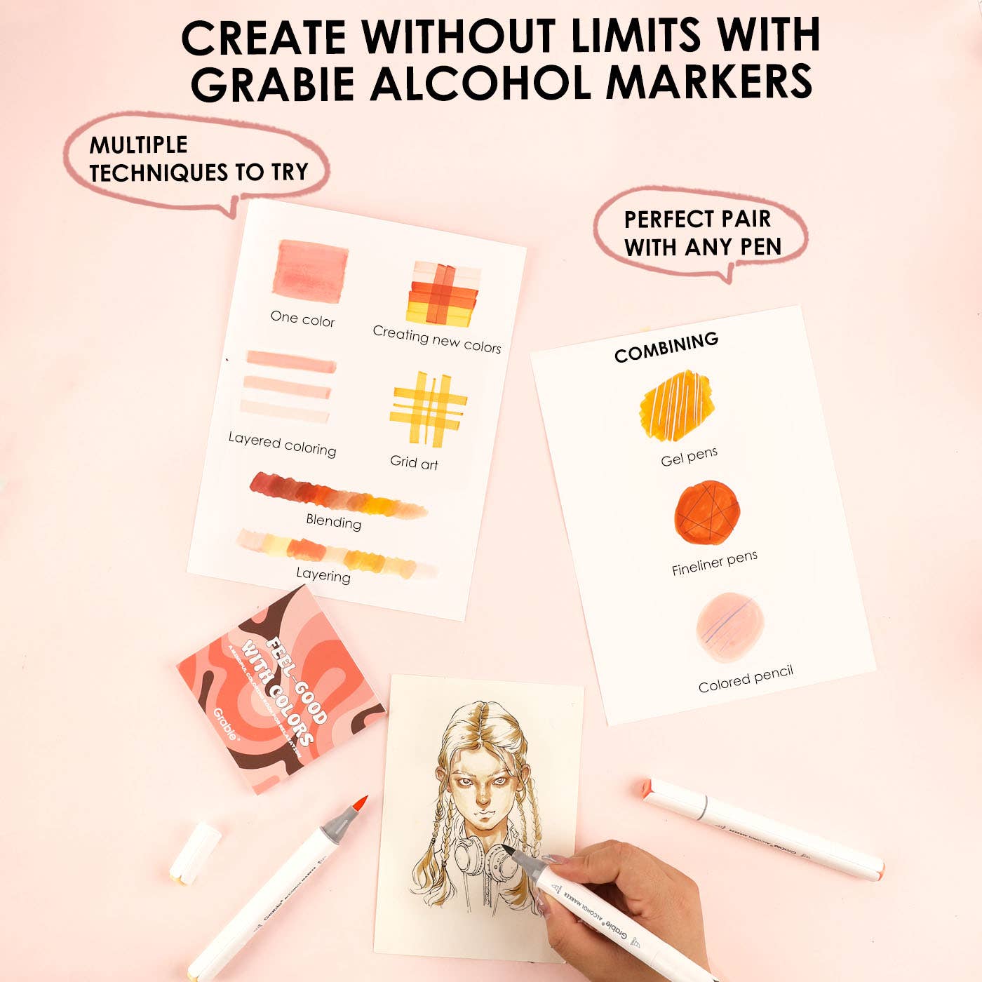 Dual-Tip Skin Tone Alcohol-Based Marker Set of 36