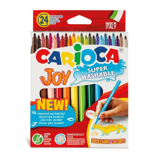 Carioca Joy Fine Tip Washable Markers, 24 pcs