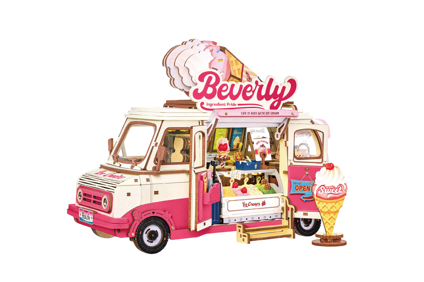 TGS06 Beverly's Ice Cream Truck Rolife 3D Wooden Puzzle