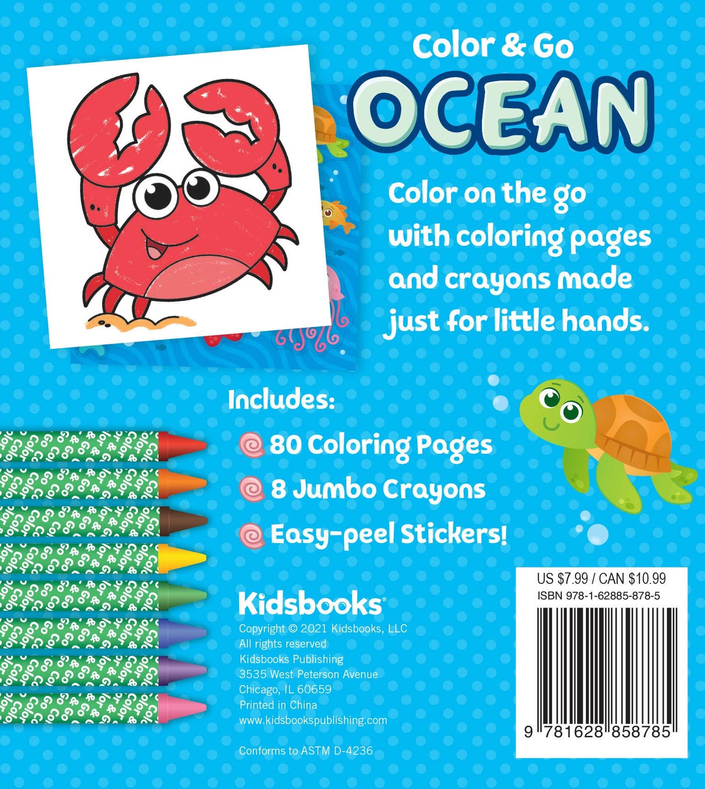 Color & Go Ocean: Coloring Book with Crayons and Stickers