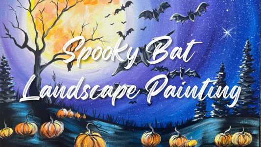 Spooky Bat Landscape Painting