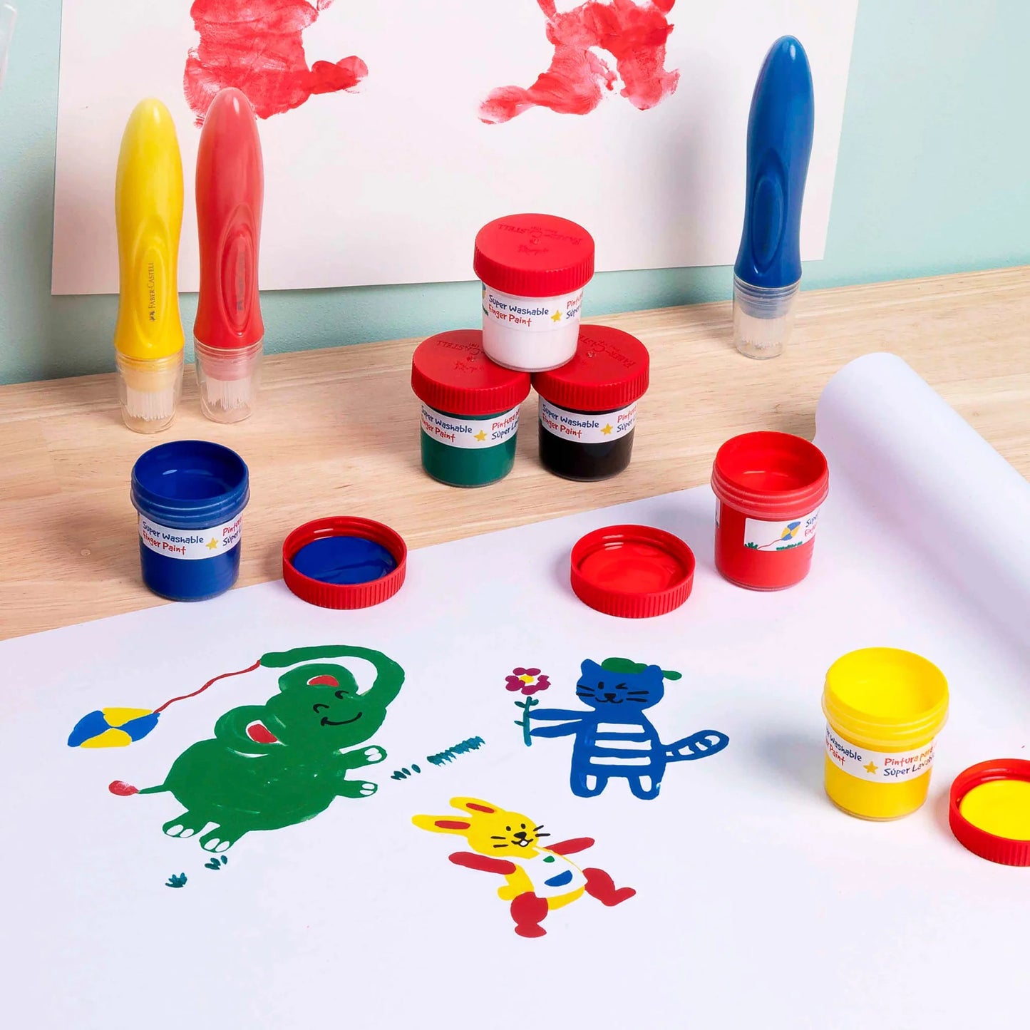 Little Creatives 6 Super Washable Finger Paints
